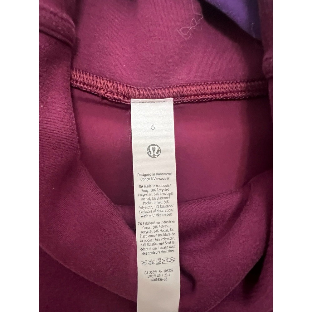 Lululemon Modal-Blend Turtleneck Tunic Sweatshirt Pullover 6 Deep Luxe Red Berry - Picture 3 of 4